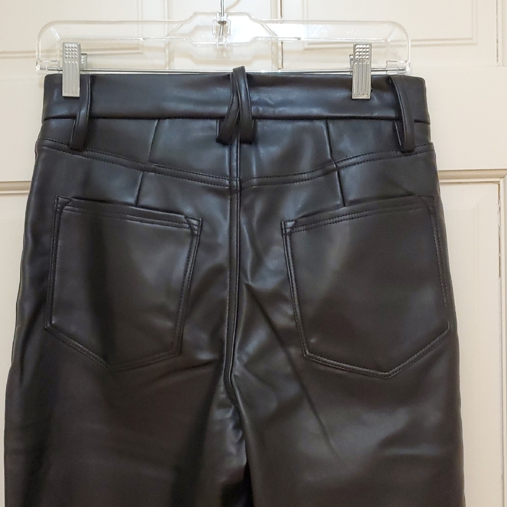 Good American Black Iconic Leather Trousers. NWT - Picture 4 of 7